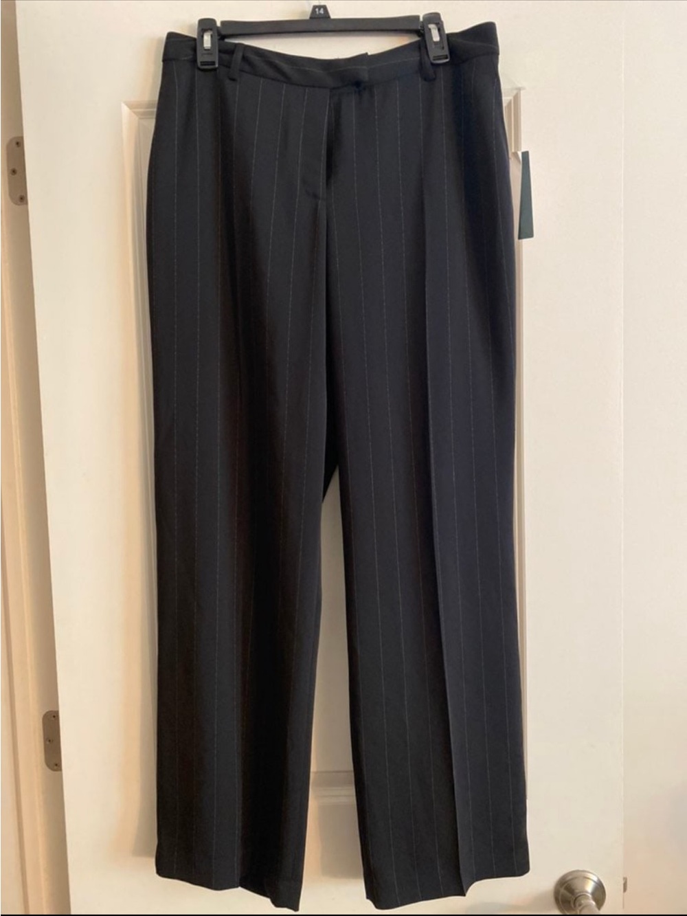 Harve Benard Black Pinstripe Women's Trousers